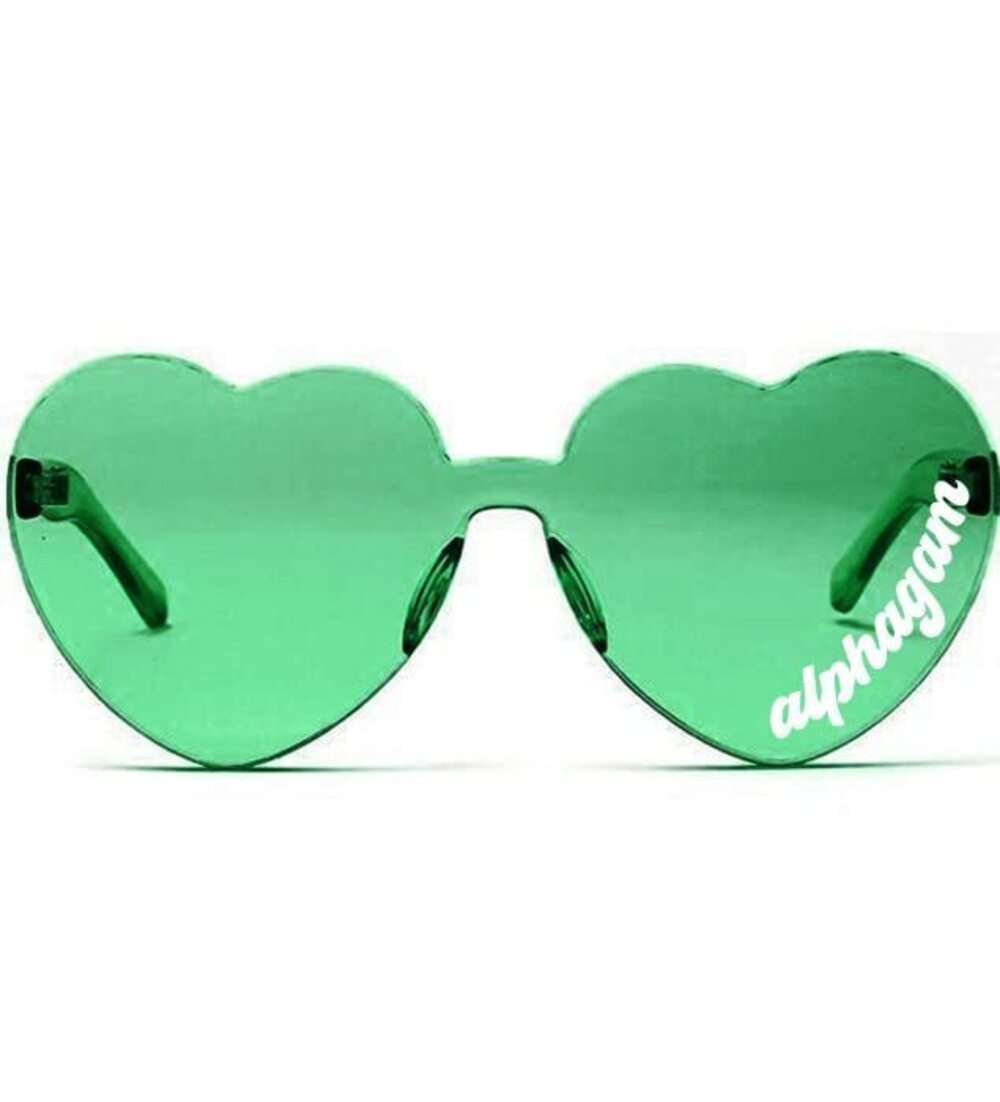 4142 Alpha Gamma Delta Sunglasses — Heart Shaped Sunglasses printed